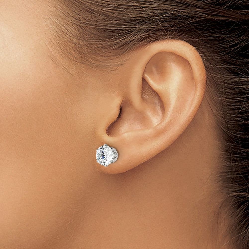 FJC Finejewelers Stainless Steel Polished Round CZ Stud Post Earrings 8 x 8 mm