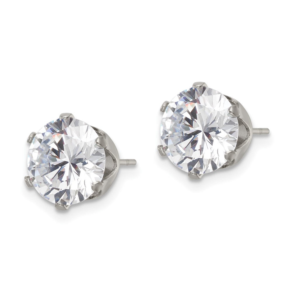 FJC Finejewelers Stainless Steel Polished Round CZ Stud Post Earrings 10 x 9 mm