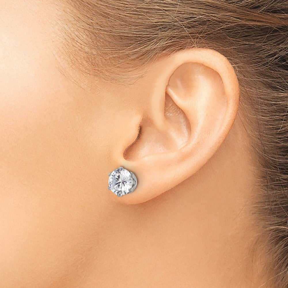 FJC Finejewelers Stainless Steel Polished Round CZ Stud Post Earrings 10 x 9 mm