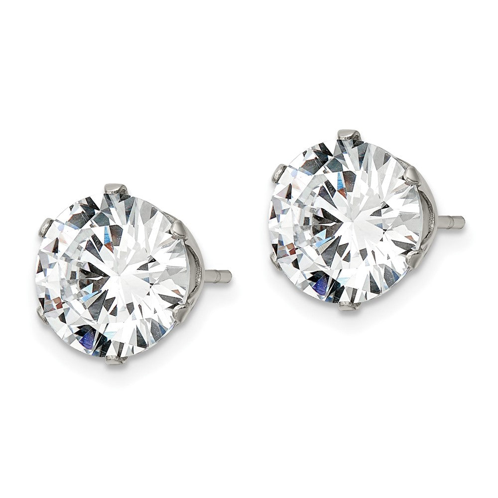 FJC Finejewelers Stainless Steel Polished Round CZ Stud Post Earrings 10 x 10 mm