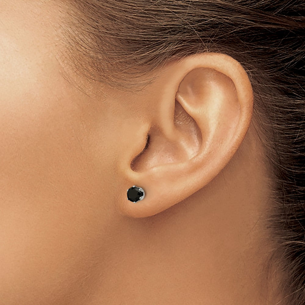 FJC Finejewelers Stainless Steel Polished Black Round CZ Stud Post Earrings 5 x 5 mm