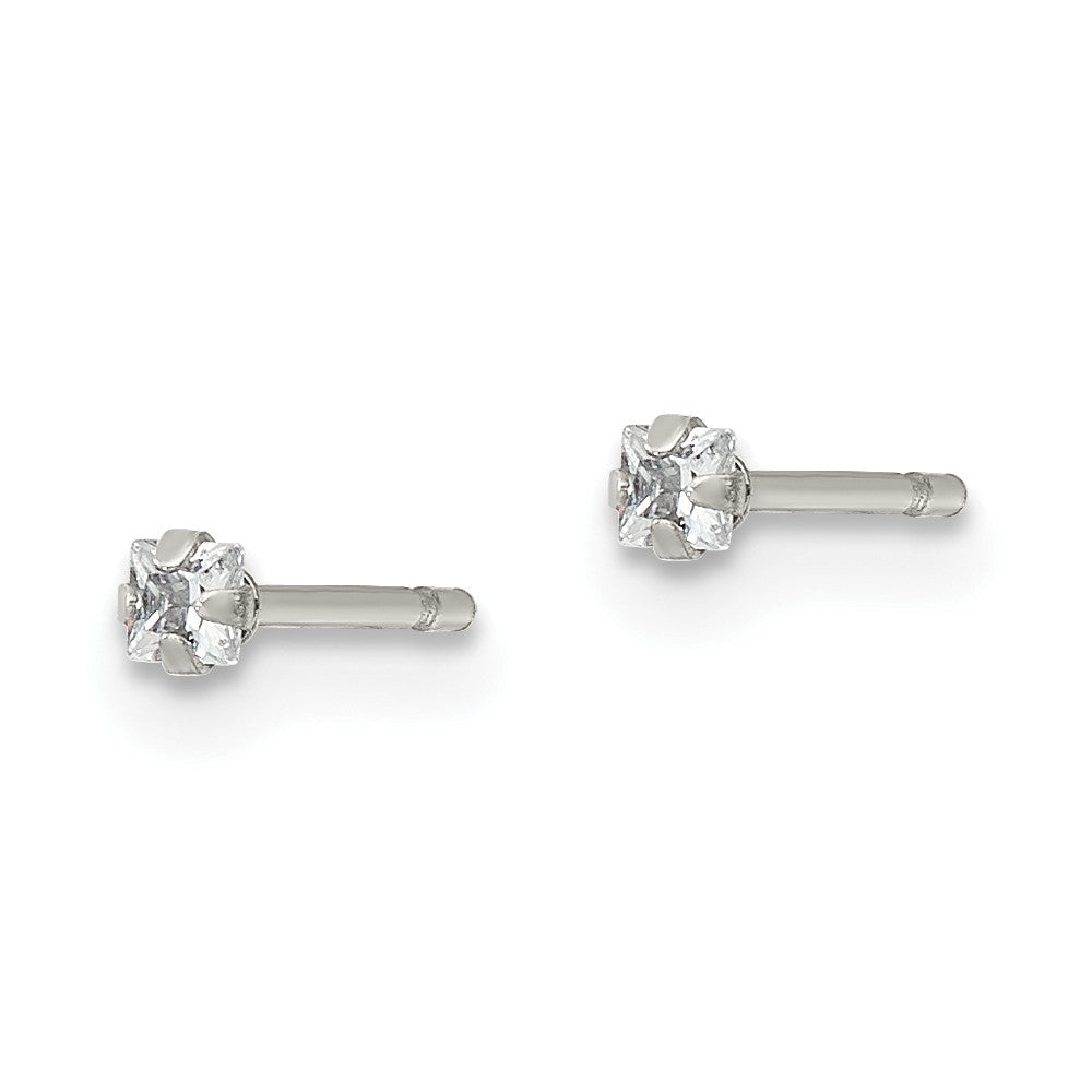 FJC Finejewelers Stainless Steel Polished Square CZ Stud Post Earrings 2 x 2 mm