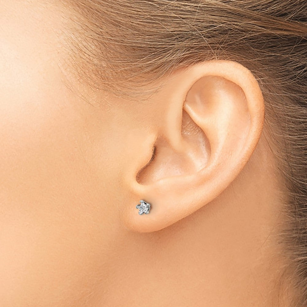 FJC Finejewelers Stainless Steel Polished Star CZ Stud Post Earrings 4 x 4 mm