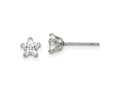 FJC Finejewelers Stainless Steel Polished Star CZ Stud Post Earrings 5 x 5 mm