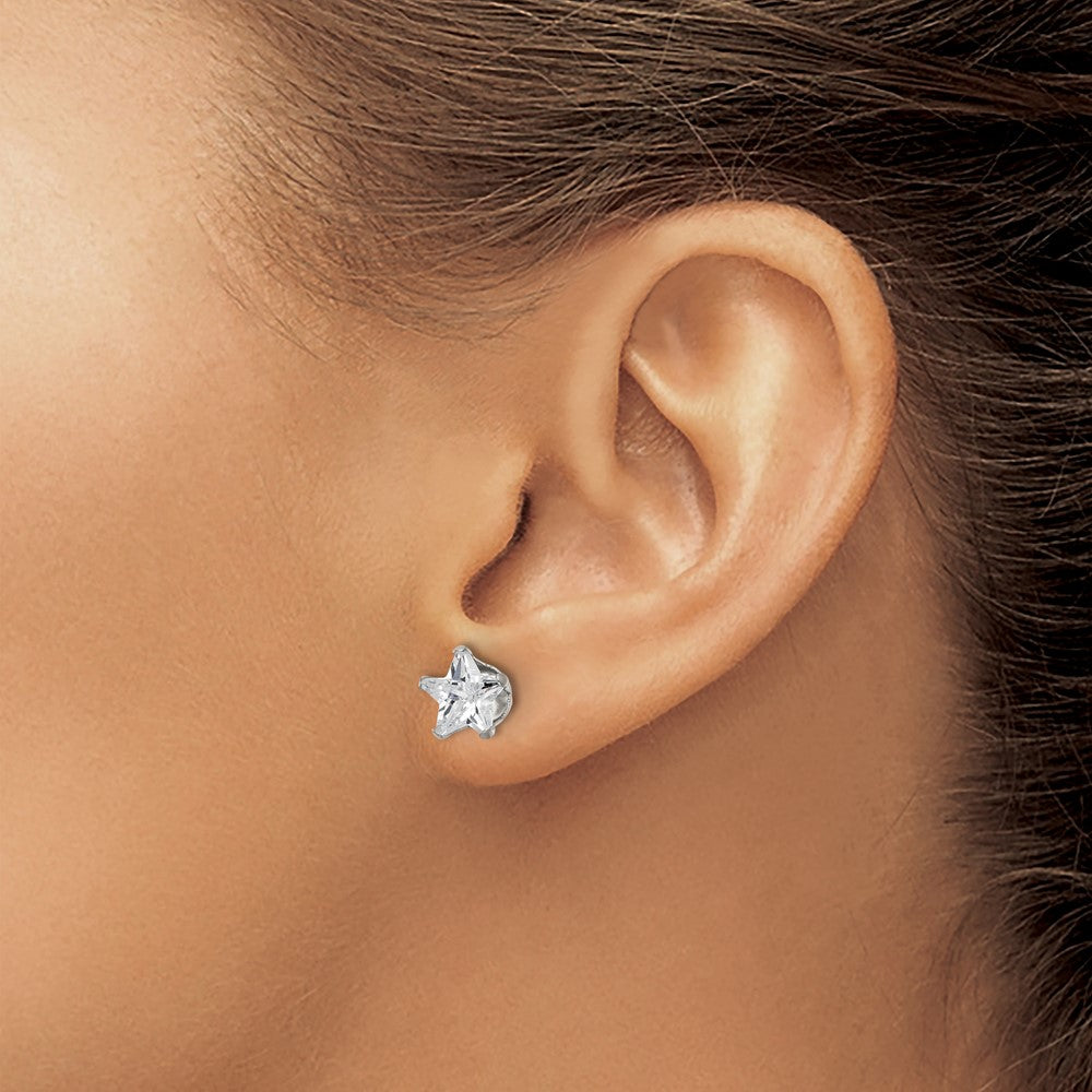 FJC Finejewelers Stainless Steel Polished Star CZ Stud Post Earrings 8 x 8 mm