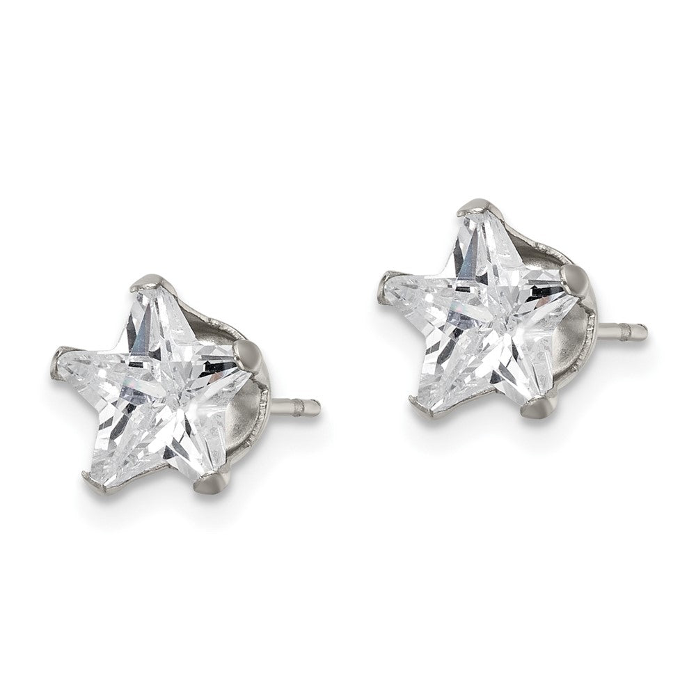 FJC Finejewelers Stainless Steel Polished Star CZ Stud Post Earrings 8 x 8 mm