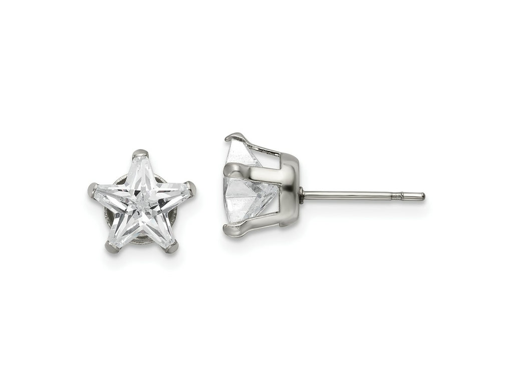 FJC Finejewelers Stainless Steel Polished Star CZ Stud Post Earrings 8 x 8 mm