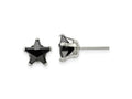 FJC Finejewelers Stainless Steel Polished Black Star CZ Stud Post Earrings 8 x 8 mm