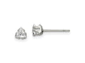 FJC Finejewelers Stainless Steel Polished Triangle CZ Stud Post Earrings 4 x 4 mm