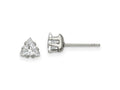 FJC Finejewelers Stainless Steel Polished Triangle CZ Stud Post Earrings 5 x 5 mm