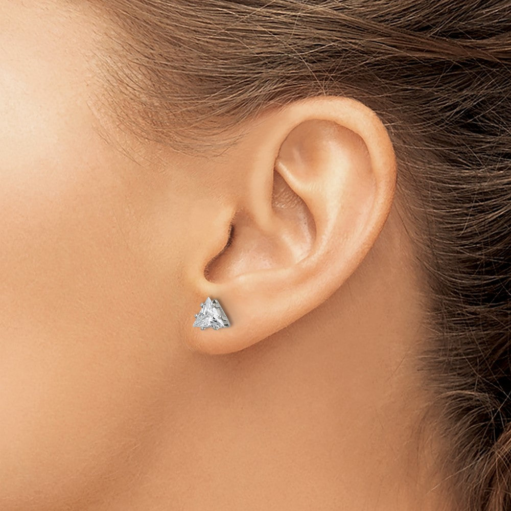 FJC Finejewelers Stainless Steel Polished Triangle CZ Stud Post Earrings 6 x 6 mm