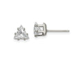 FJC Finejewelers Stainless Steel Polished Triangle CZ Stud Post Earrings 6 x 6 mm