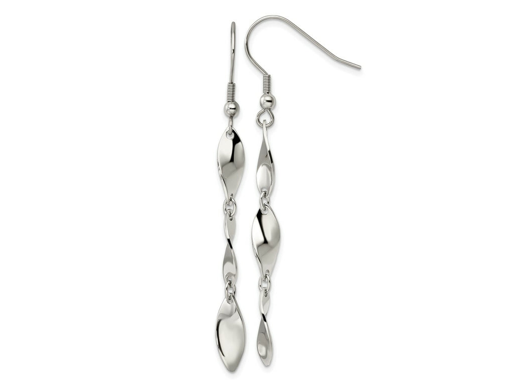 FJC Finejewelers Stainless Steel Polished Twisted Dangle Shepherd Hook Earrings 63 x 6 mm