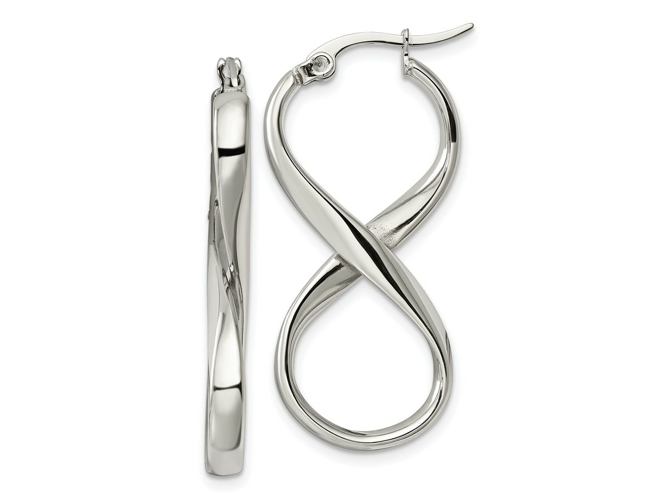 FJC Finejewelers Stainless Steel Polished Infinity Symbol Twist Hoop Earrings 36 x 17 mm