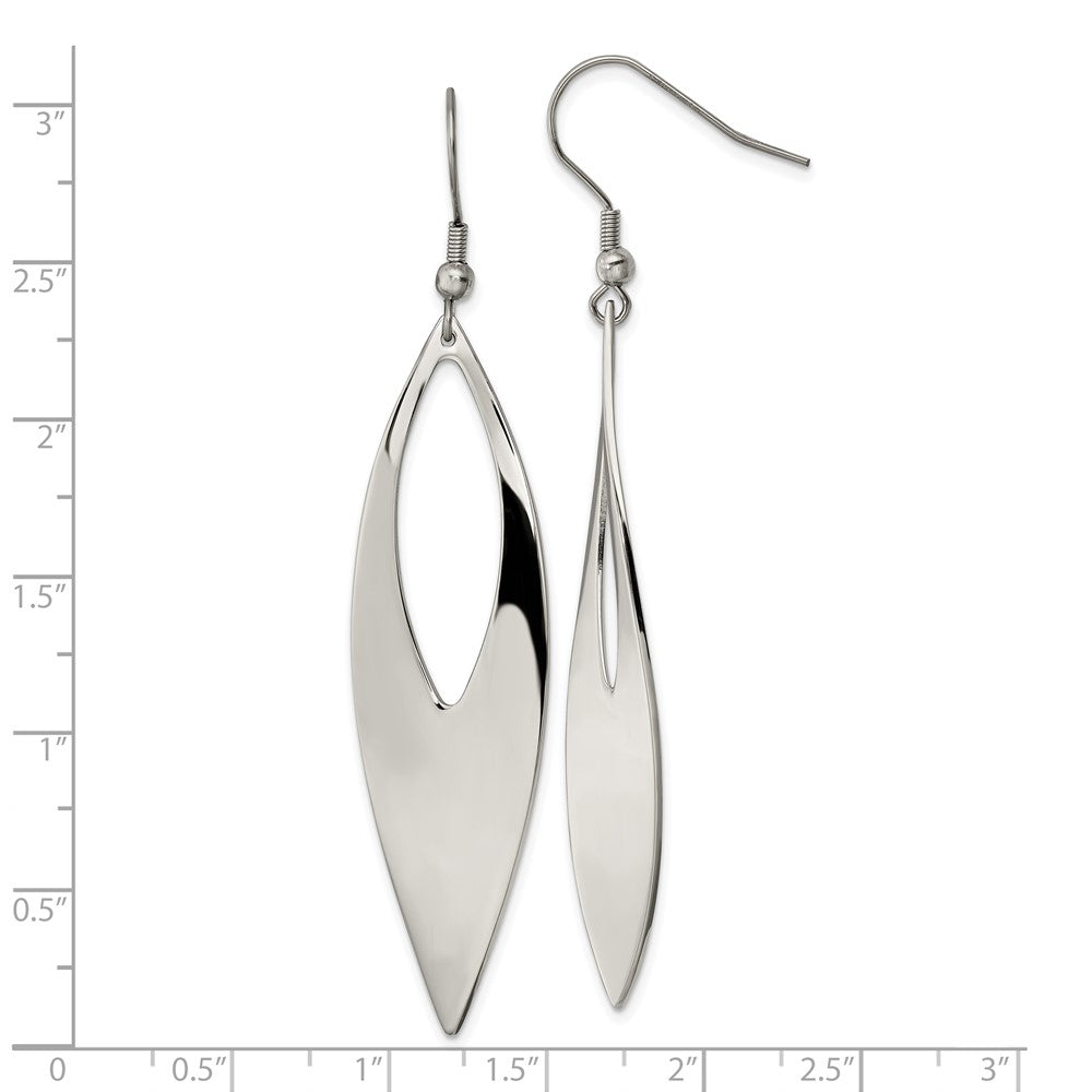 FJC Finejewelers Stainless Steel Polished Dangle Shepherd Hook Earrings 76 x 16 mm