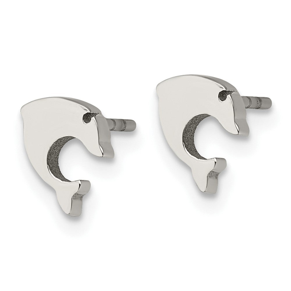 FJC Finejewelers Stainless Steel Button Polished Dolphin Post Earrings 6 x 6 mm