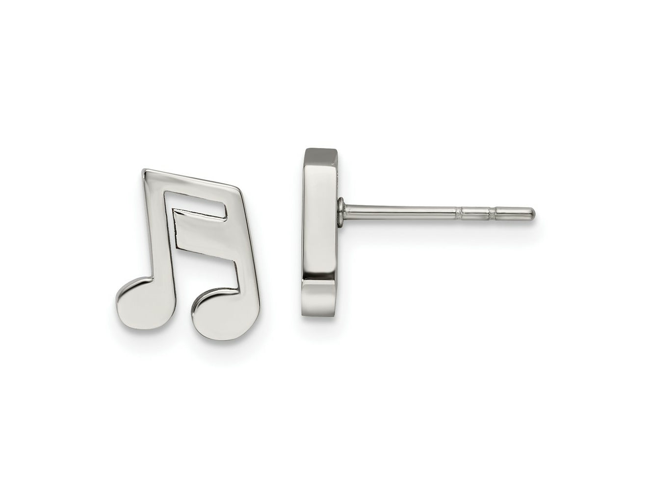 FJC Finejewelers Stainless Steel Button Polished Music Note Post Earrings 7 x 7 mm