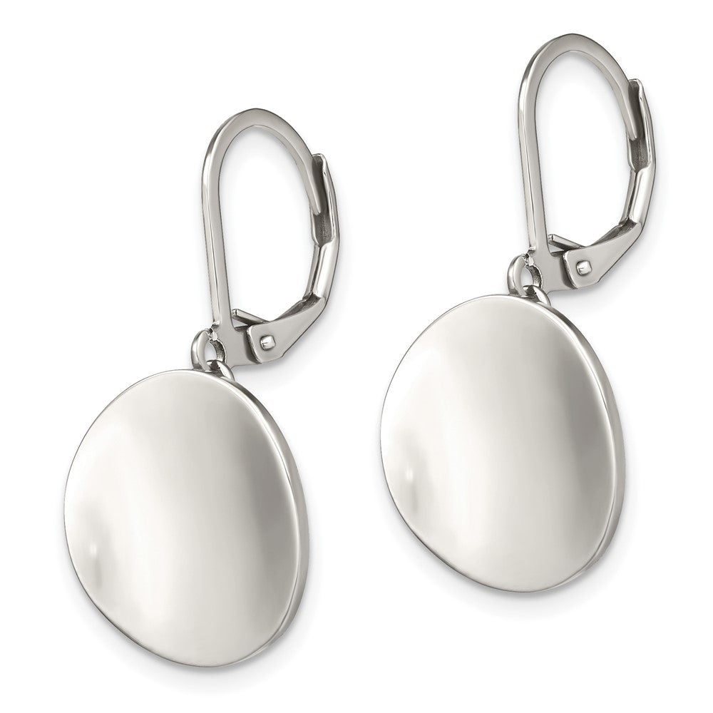 FJC Finejewelers Stainless Steel Polished Curved Disk Dangle Leverback Earrings 30 x 15 mm