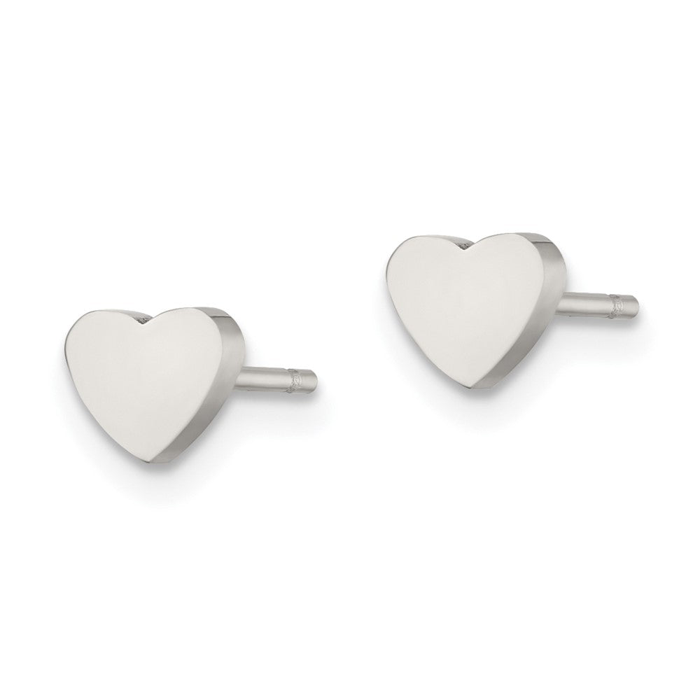 FJC Finejewelers Stainless Steel Button Polished Heart Post Earrings 5 x 4 mm