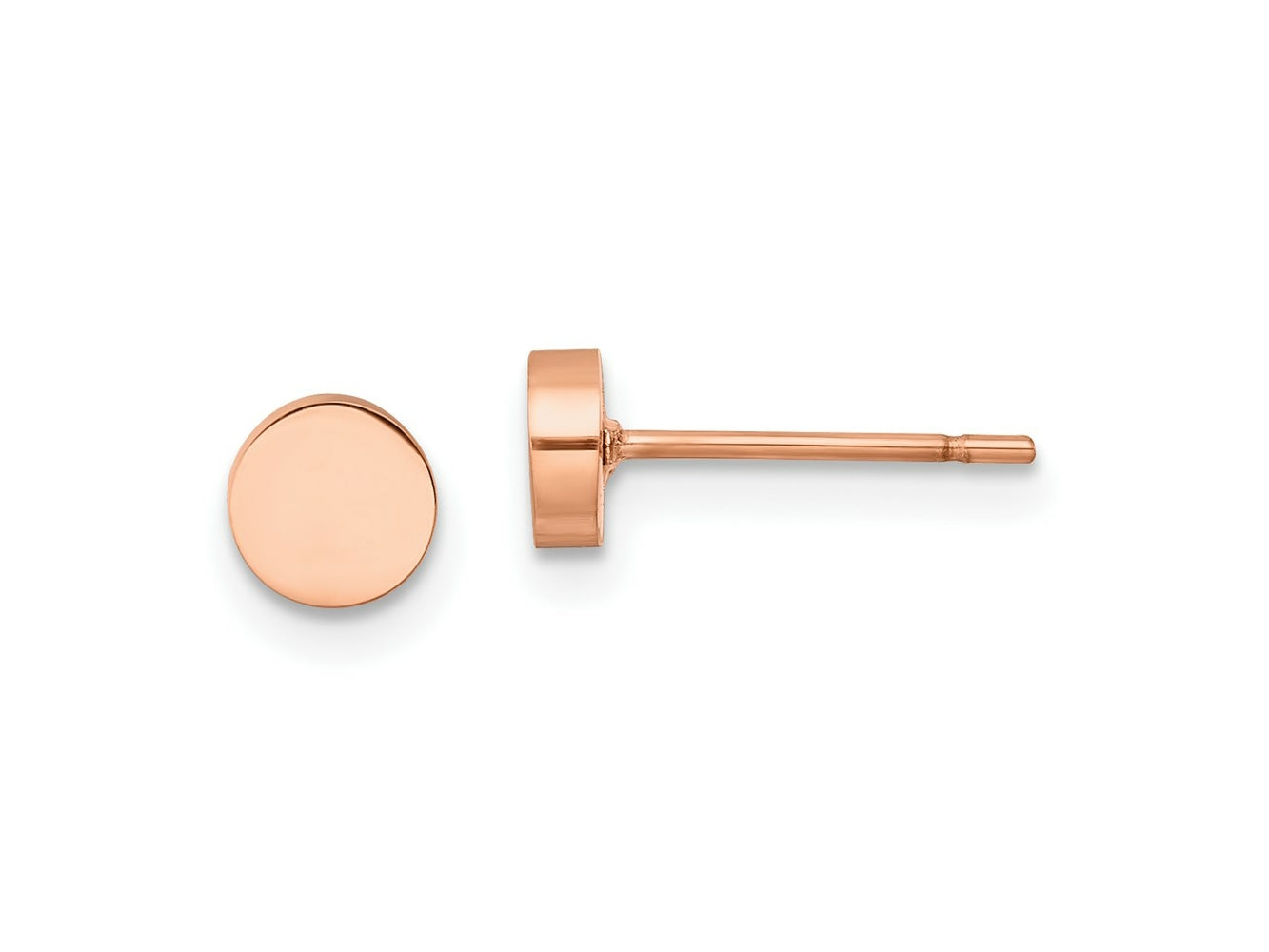 FJC Finejewelers Stainless Steel Button Polished Rose IP-plated Circle Post Earrings 4 x 4 mm