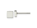 FJC Finejewelers Stainless Steel Button Polished Square Post Earrings 4 x 4 mm