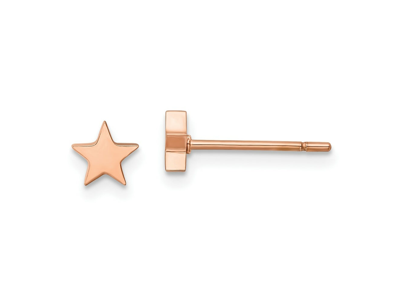 FJC Finejewelers Stainless Steel Button Polished Rose IP-plated Star Post Earrings 4 x 4 mm