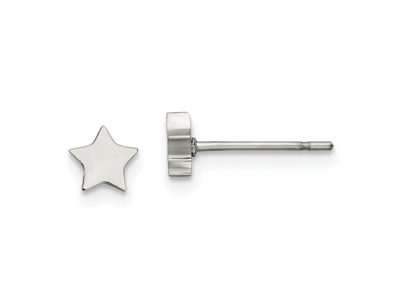 FJC Finejewelers Stainless Steel Button Polished Star Post Earrings 4 x 4 mm