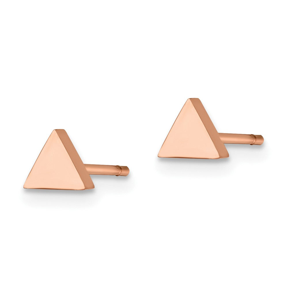 FJC Finejewelers Stainless Steel Button Polished Rose IP-plated Triangle Post Earrings 4 x 4 mm