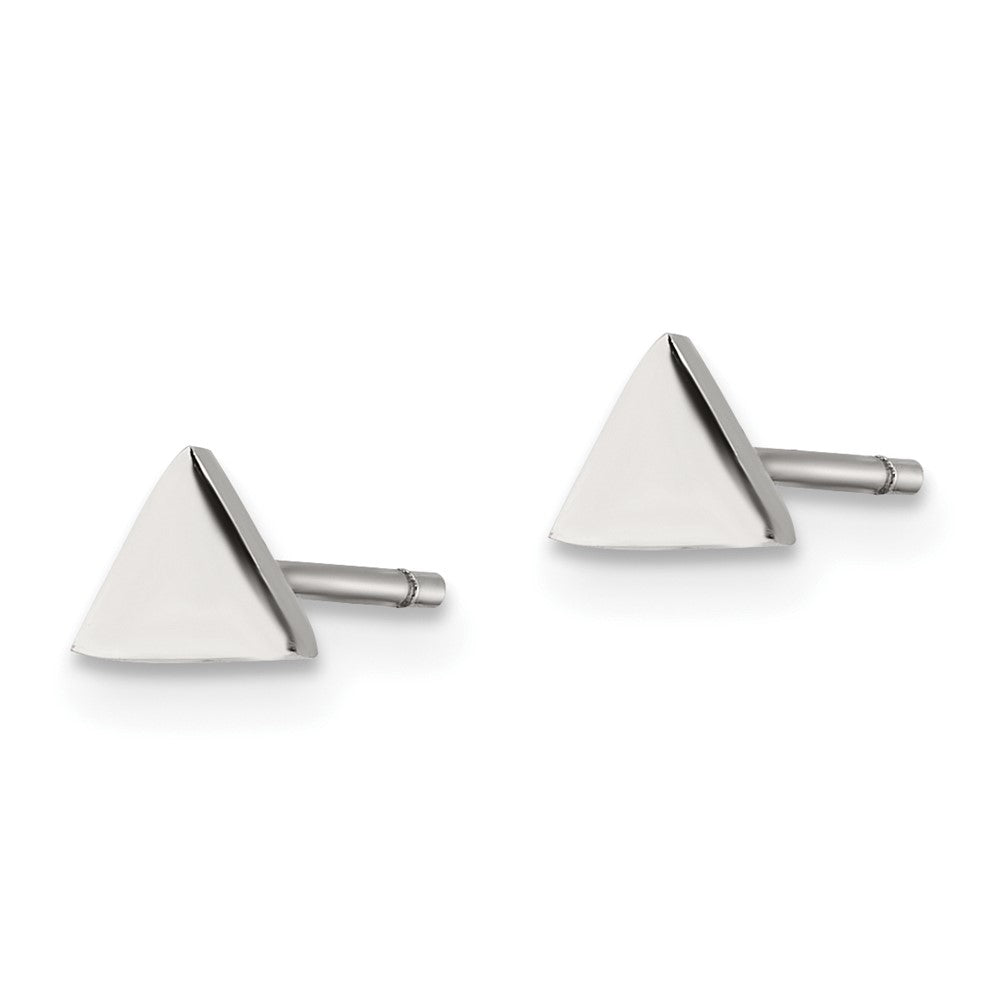 FJC Finejewelers Stainless Steel Button Polished Triangle Post Earrings 4 x 4 mm