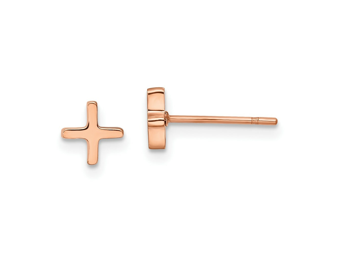 FJC Finejewelers Stainless Steel Button Polished Rose IP-plated X Post Earrings 6 x 6 mm
