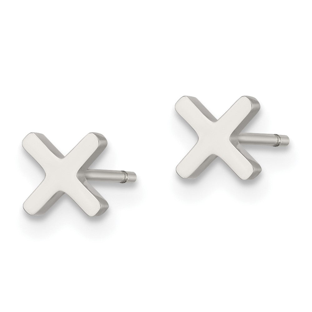FJC Finejewelers Stainless Steel Button Polished X Post Earrings 6 x 5 mm