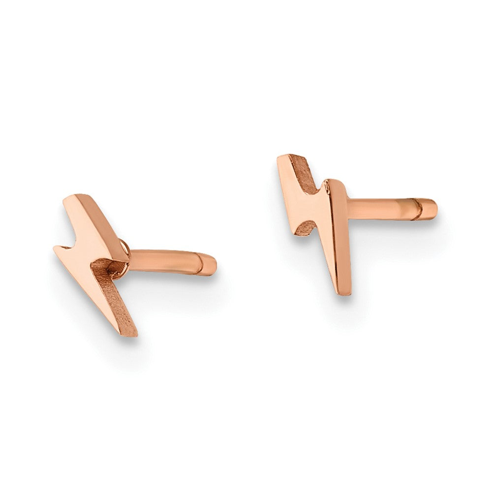 FJC Finejewelers Stainless Steel Button Polished Rose IP-plated Lightning Bolt Post Earrings 5 x 2 mm