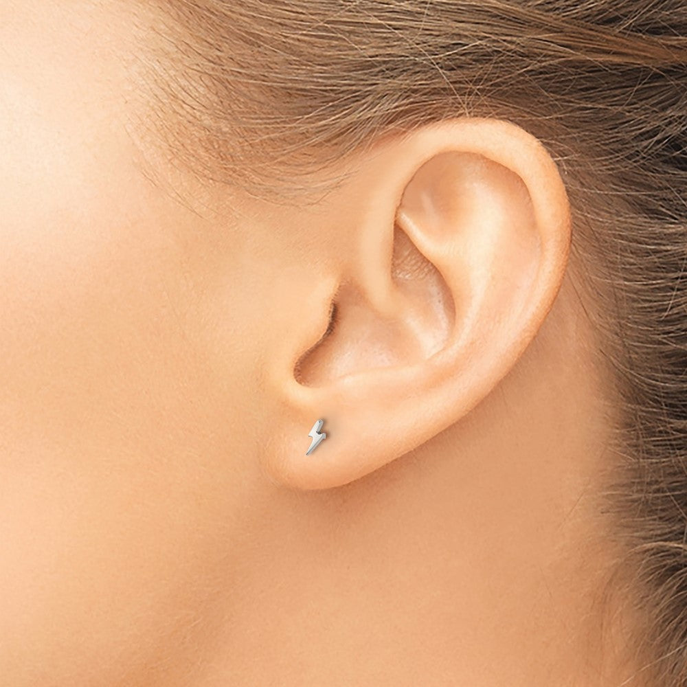FJC Finejewelers Stainless Steel Button Polished Lightning Bolt Post Earrings 5 x 2 mm