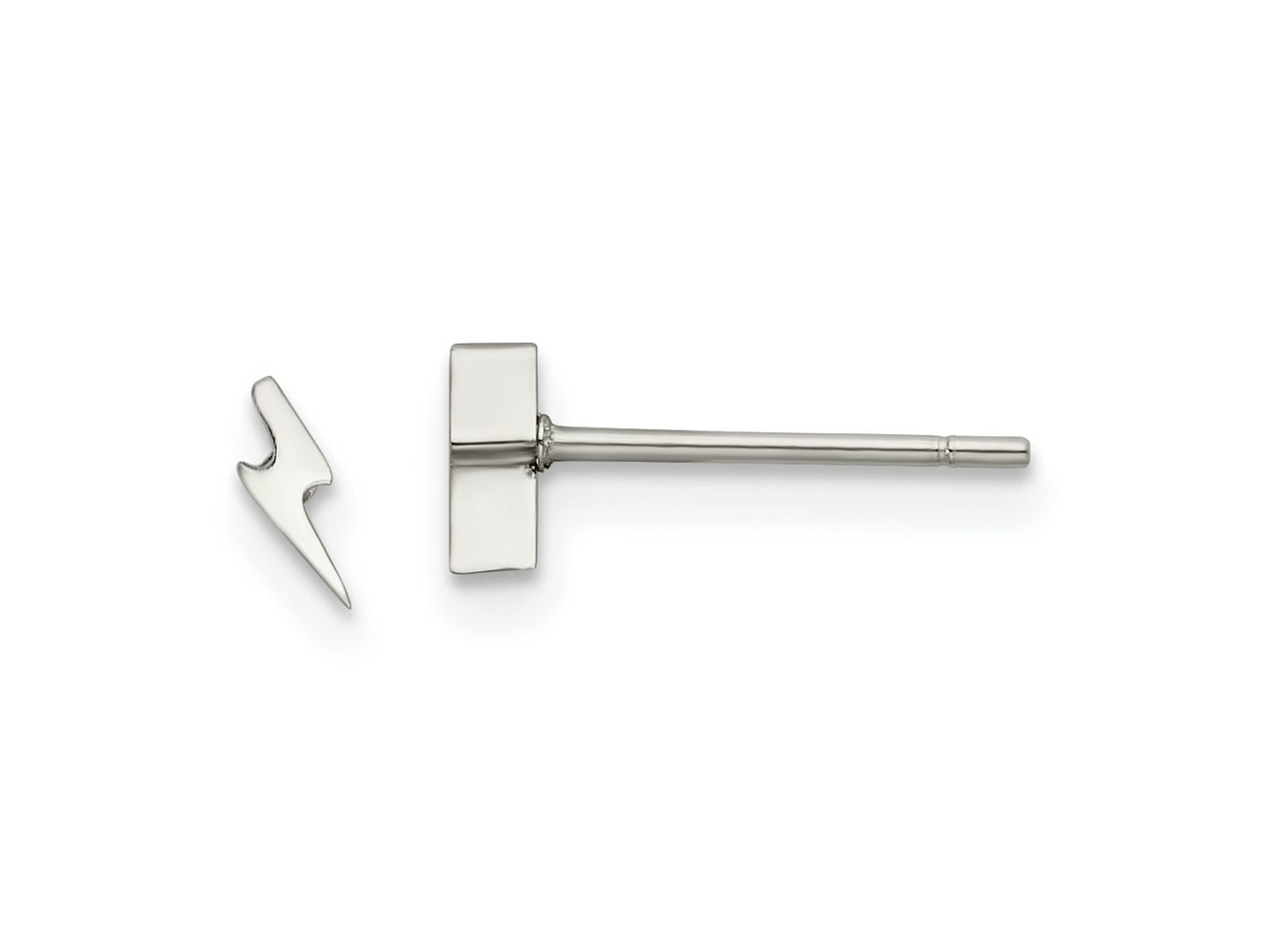 FJC Finejewelers Stainless Steel Button Polished Lightning Bolt Post Earrings 5 x 2 mm