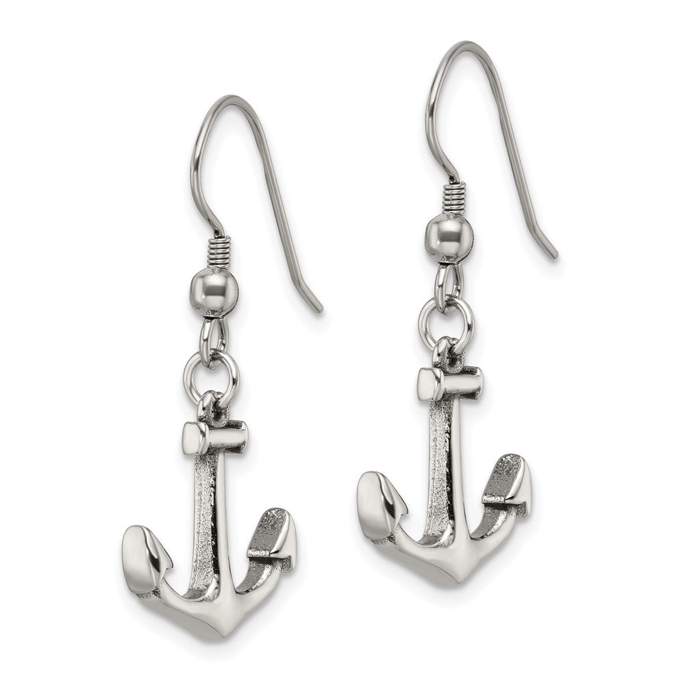 FJC Finejewelers Stainless Steel Polished Anchor Dangle Shepherd Hook Earrings 32 x 14 mm