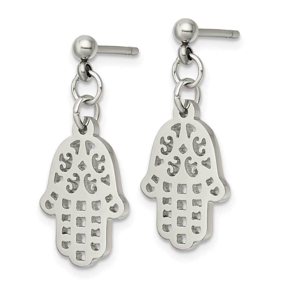 FJC Finejewelers Stainless Steel Polished Chamseh/Hamsa Post Dangle Earrings 26 x 12 mm