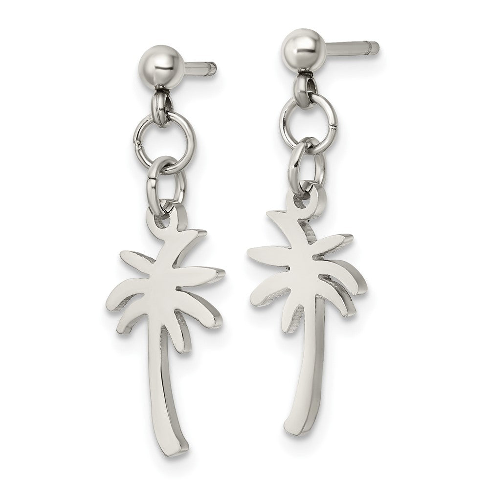 FJC Finejewelers Stainless Steel Polished Palm Tree Post Dangle Earrings 24 x 8 mm