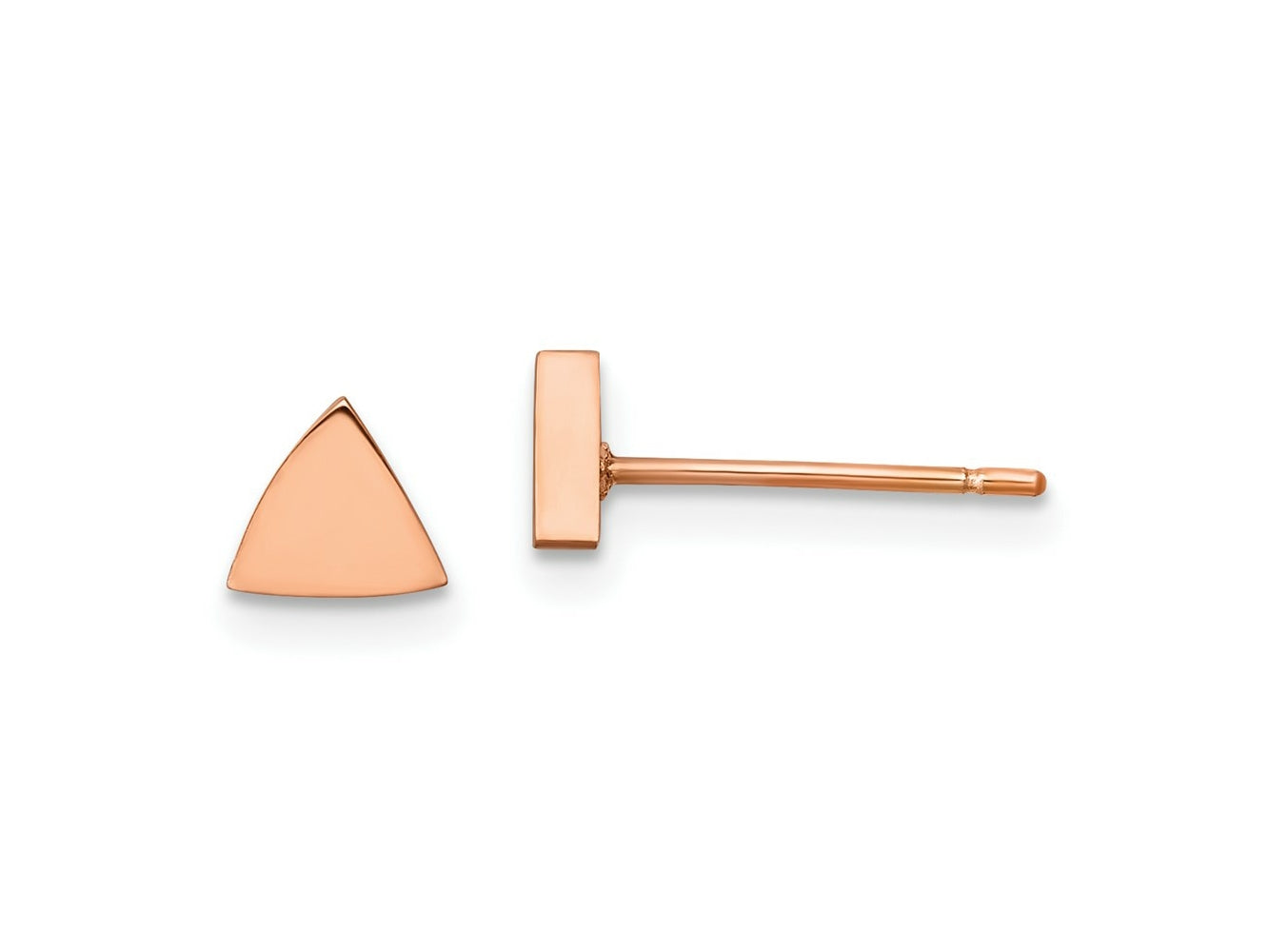 FJC Finejewelers Stainless Steel Button Polished Rose IP-plated Triangle Post Earrings 5 x 6 mm