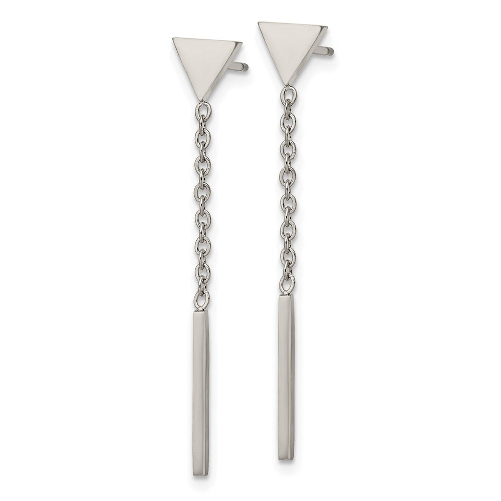 FJC Finejewelers Stainless Steel Polished Dangle Bar Triangle Post Earrings 35 x 1 mm