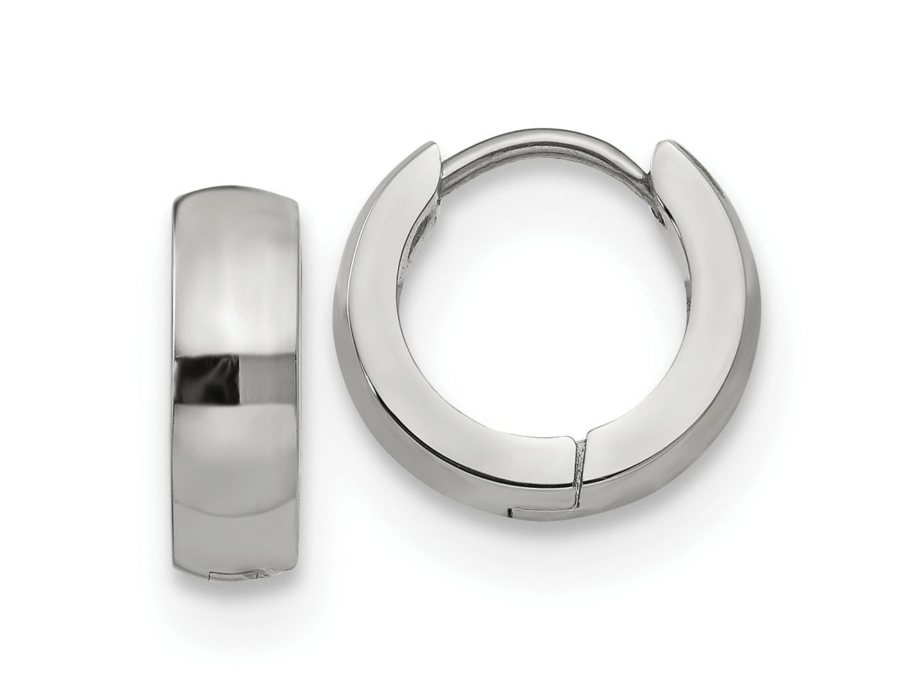 FJC Finejewelers Stainless Steel Polished 4mm Hinged Hoop Earrings 13 mm x 13 mm