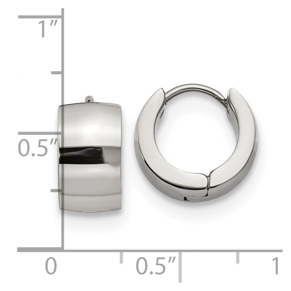 FJC Finejewelers Stainless Steel Polished 7mm Hinged Hoop Earrings 13 mm x 13 mm