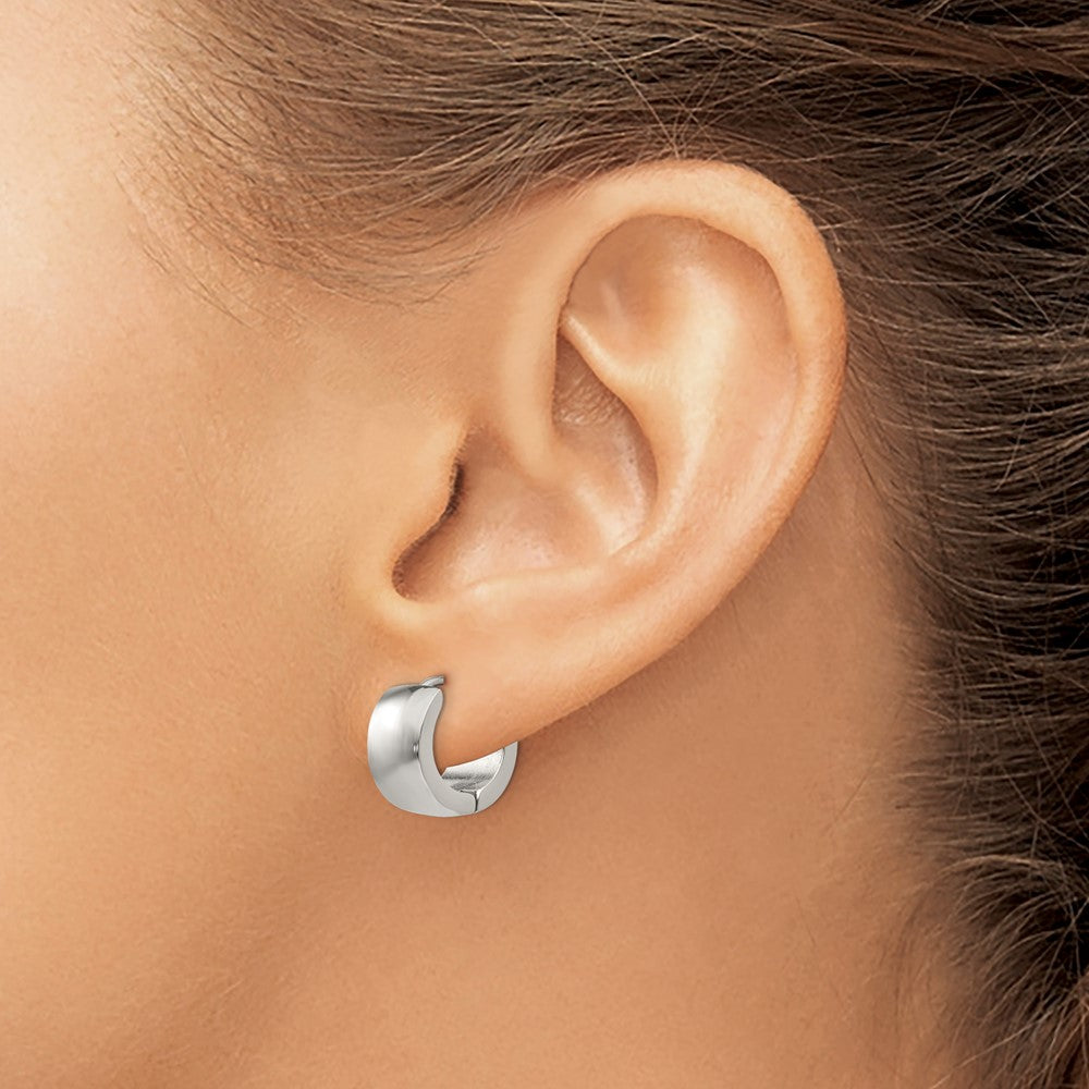 FJC Finejewelers Stainless Steel Polished 7mm Hinged Hoop Earrings 13 mm x 13 mm