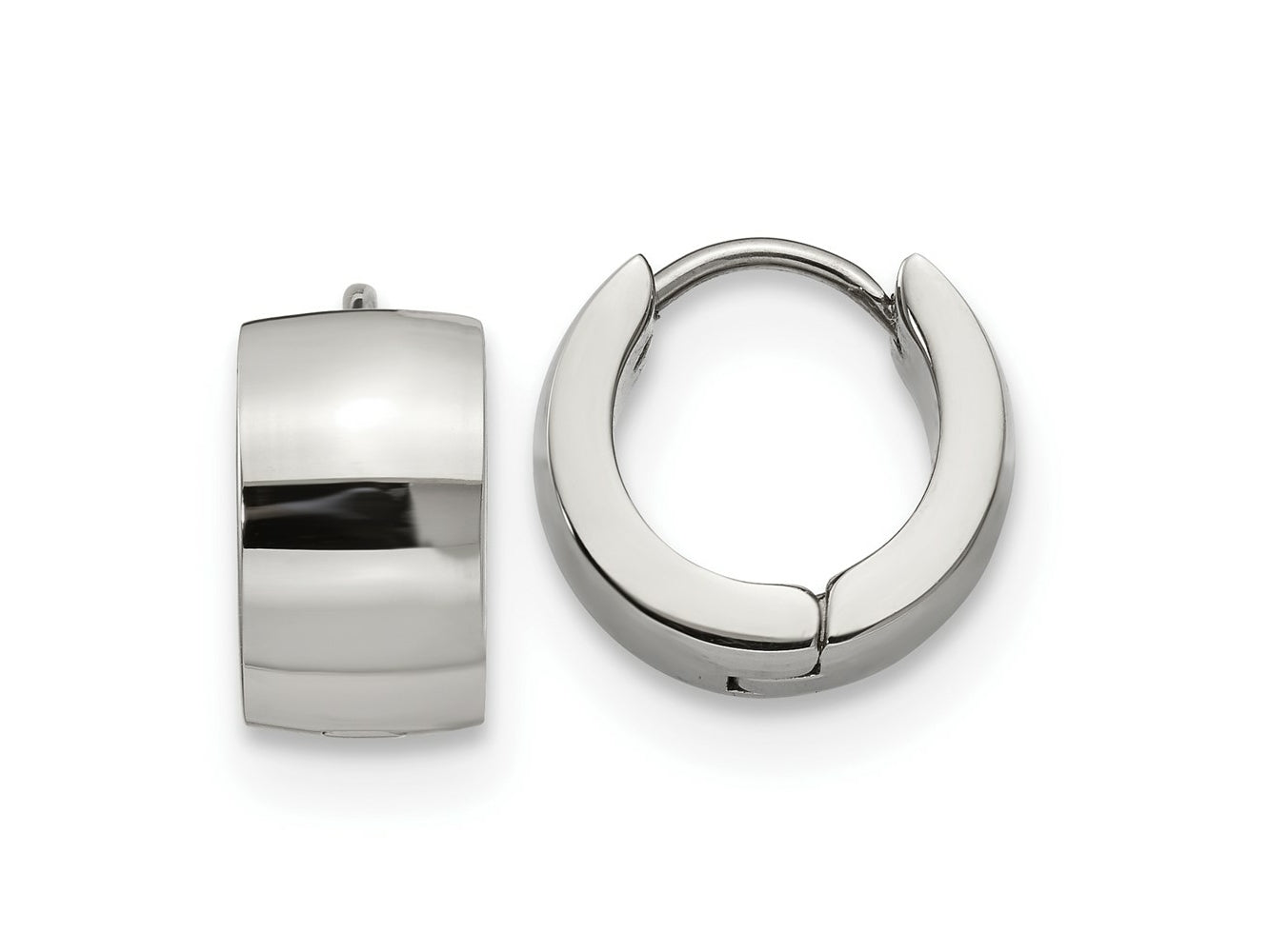 FJC Finejewelers Stainless Steel Polished 7mm Hinged Hoop Earrings 13 mm x 13 mm