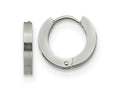FJC Finejewelers Stainless Steel Brushed and Polished 2mm Hinged Hoop Earrings 13 mm x 13 mm