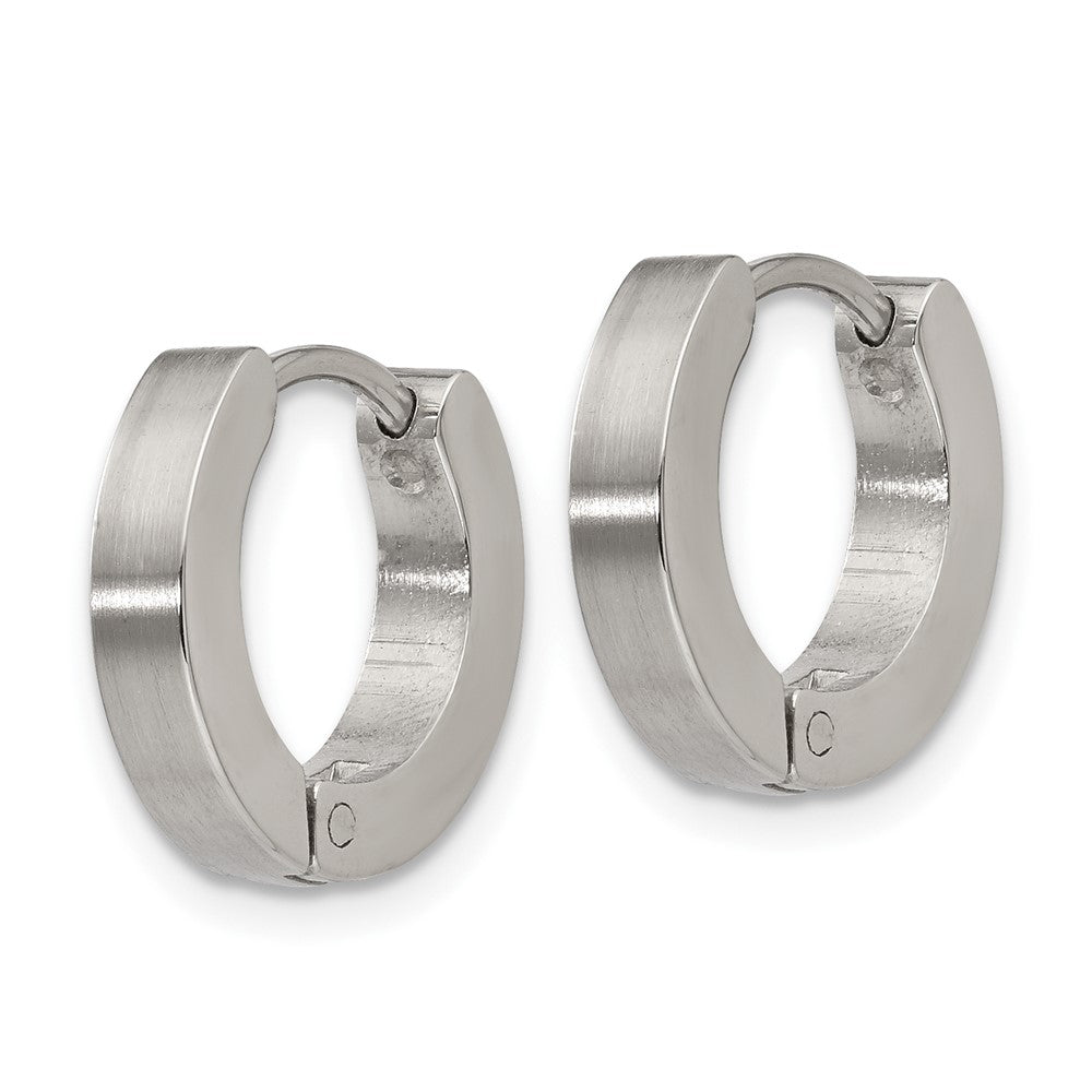 FJC Finejewelers Stainless Steel Brushed and Polished 3mm Hinged Hoop Earrings 13 mm x 13 mm