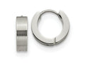 FJC Finejewelers Stainless Steel Brushed and Polished 4mm Hinged Hoop Earrings 13 mm x 13 mm