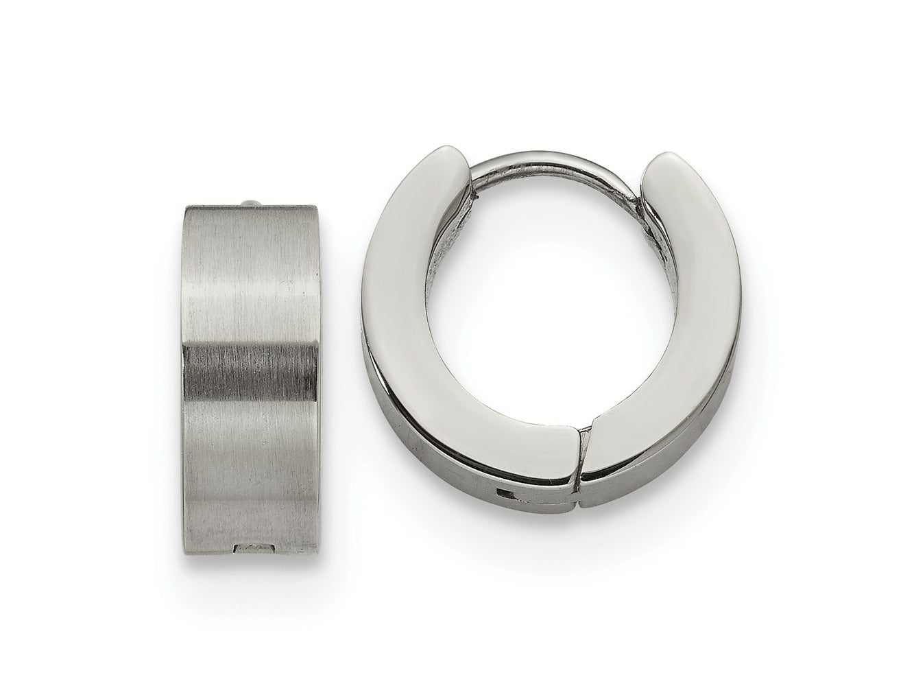 FJC Finejewelers Stainless Steel Brushed and Polished 5mn Hinged Hoop Earrings 13 x 13 mm