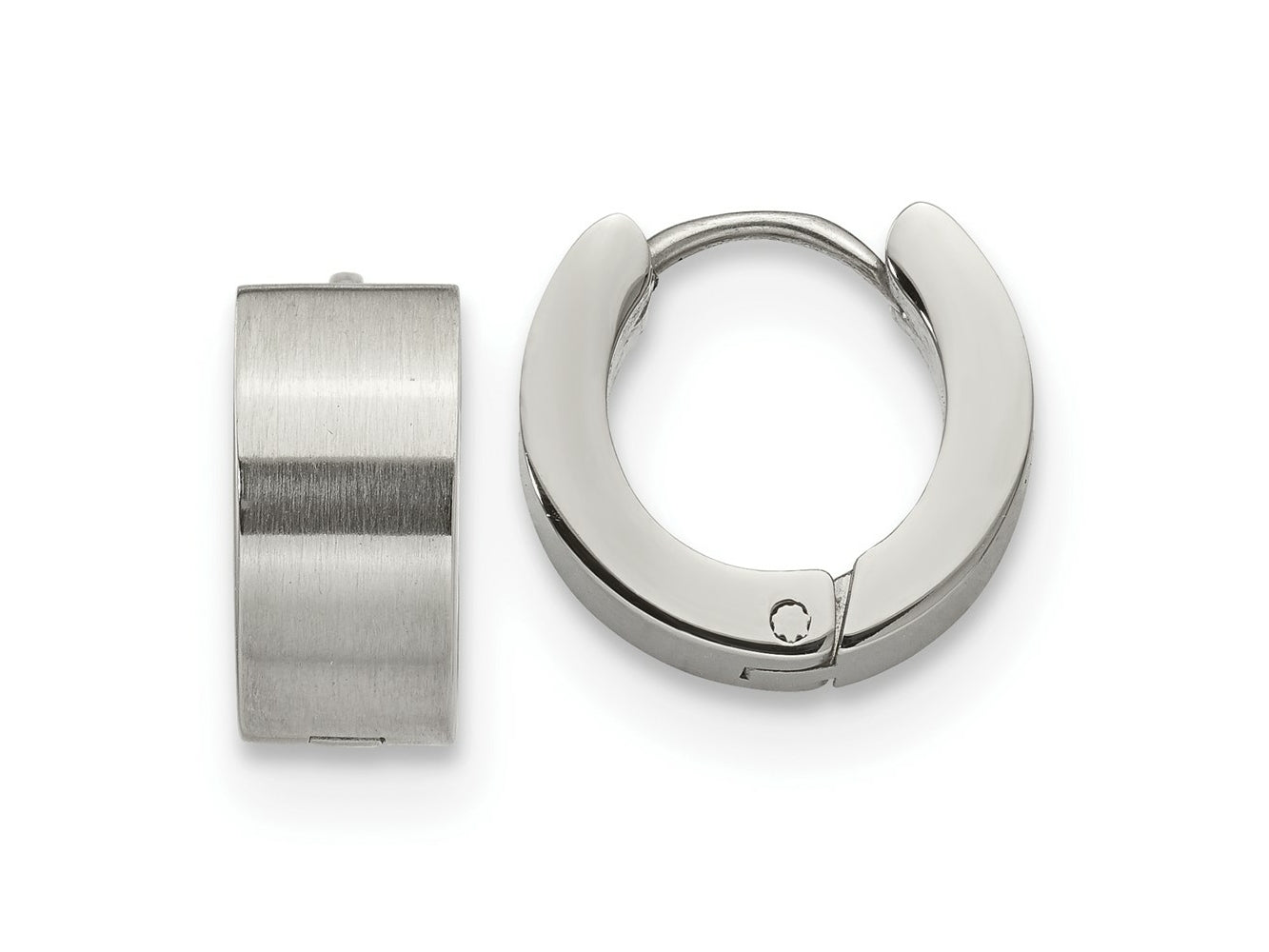 FJC Finejewelers Stainless Steel Brushed and Polished 6mm Hinged Hoop Earrings 13 mm x 13 mm