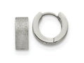FJC Finejewelers Stainless Steel Polished and Sandblasted 5mm Hinged Hoop Earrings 13 mm x 13 mm