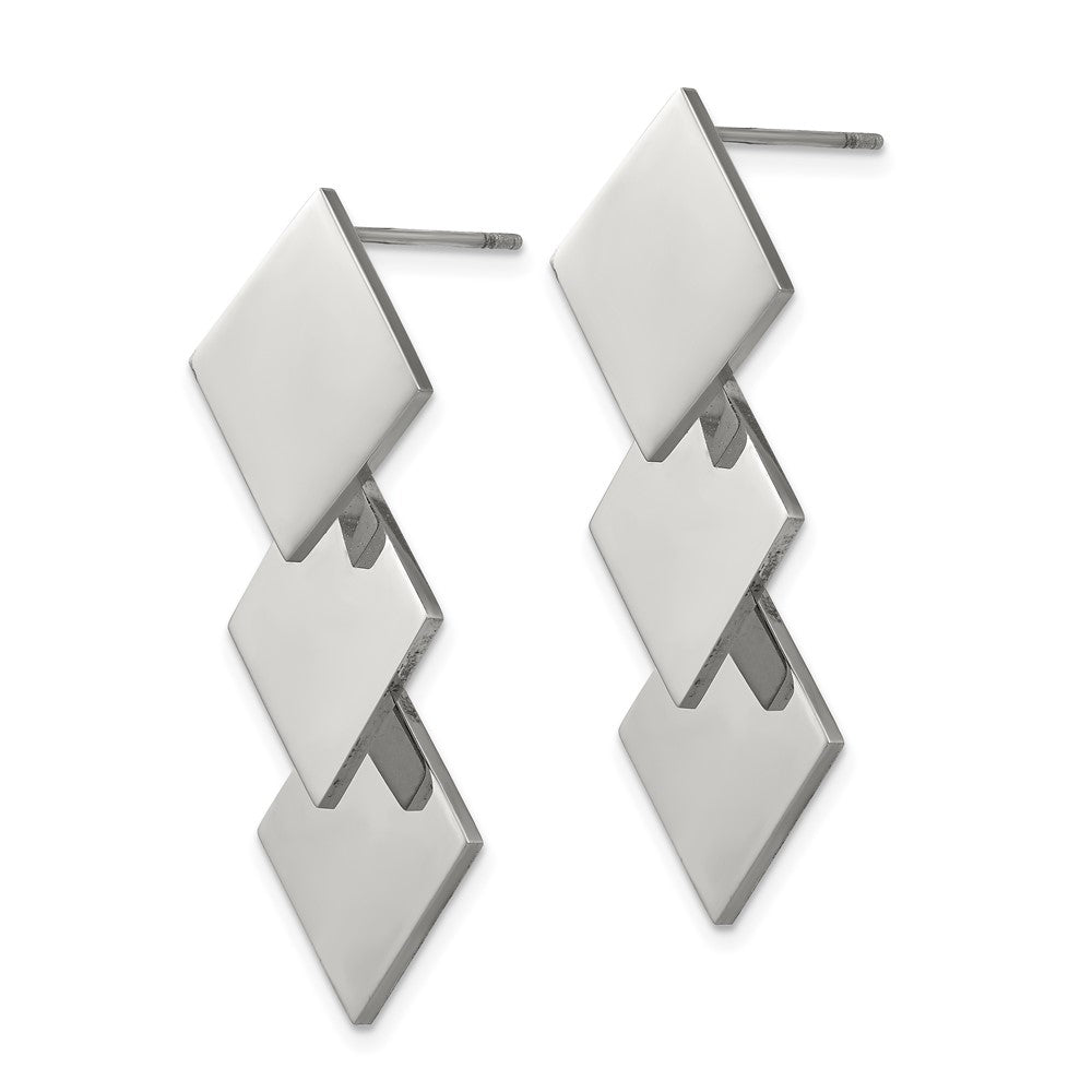 FJC Finejewelers Stainless Steel Polished Squares Post Dangle Earrings 36 x 1 mm